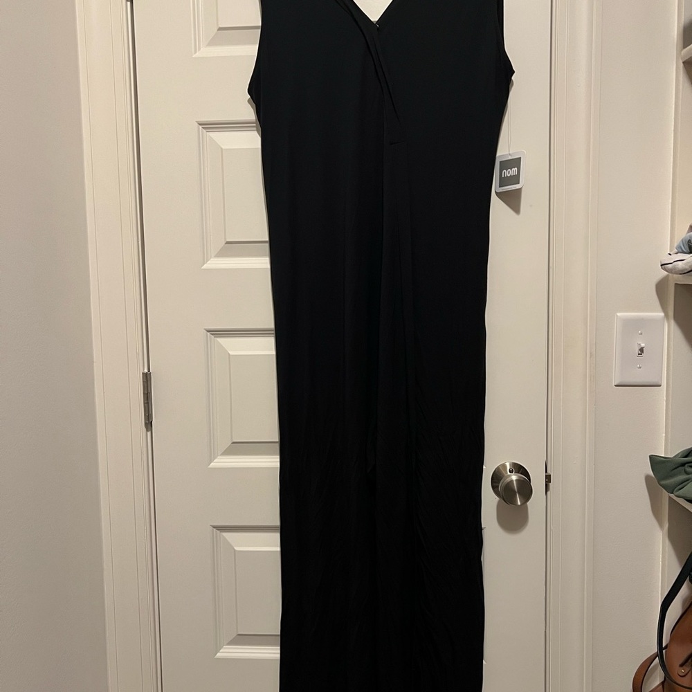 Nom Maternity Black Sheath Jumpsuit V-Neck Sleeveless